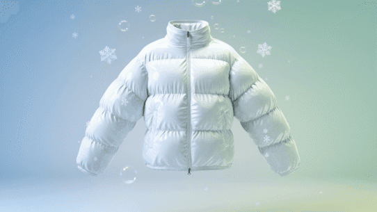 a white puffer jacket