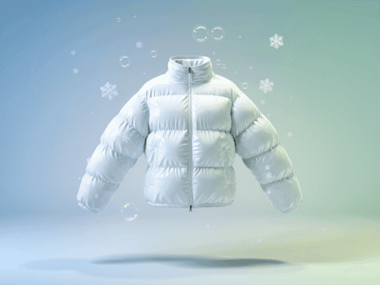 a white puffer jacket