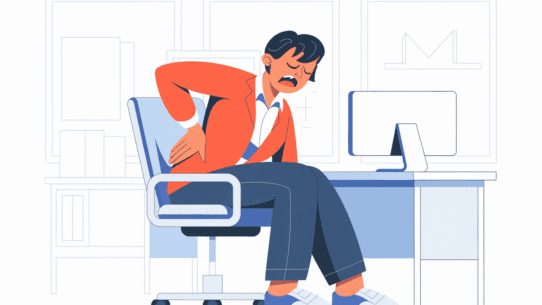 illustration of a woman seated on a swivel chair