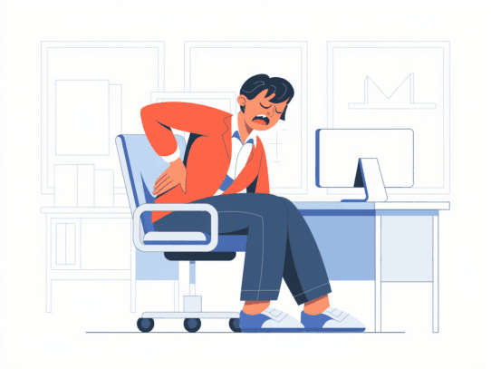 illustration of a woman seated on a swivel chair