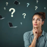 a woman with hand on chin