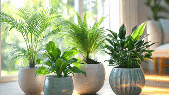 airy modern living room with green plants