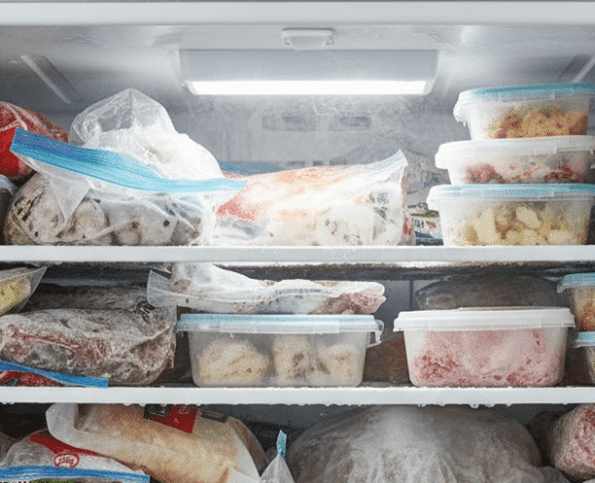 Frozen foods filled up in the freezer.
